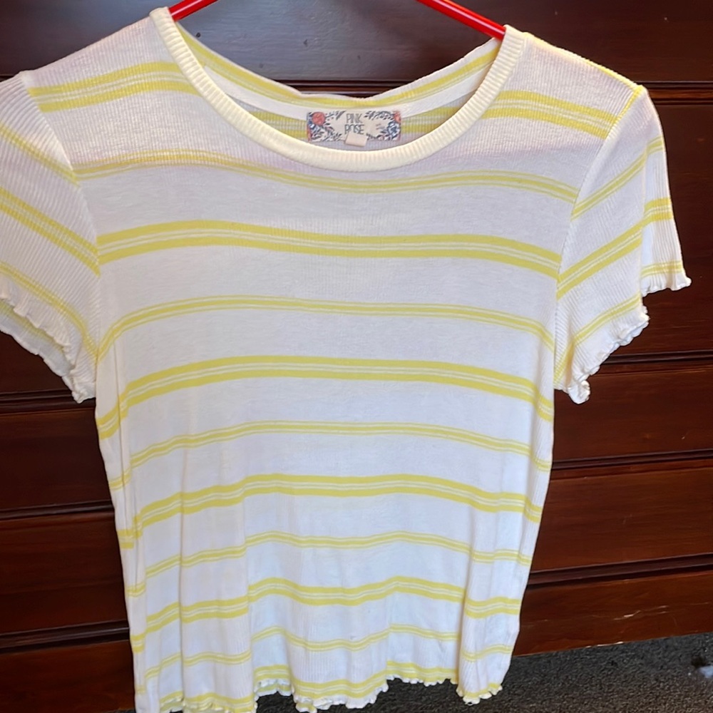 Striped cotton short sleeve shirt